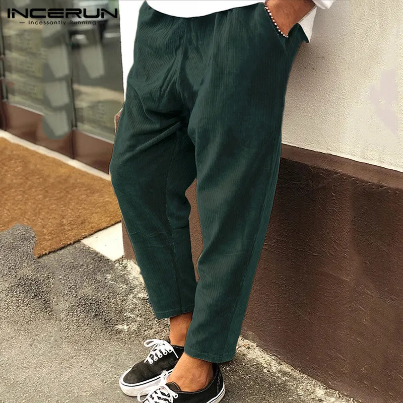 Winter Men's Corduroy Pants - Streetwear Joggers For Cold Days