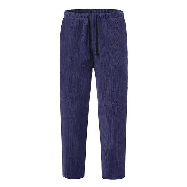 Winter Men's Corduroy Pants - Streetwear Joggers For Cold Days
