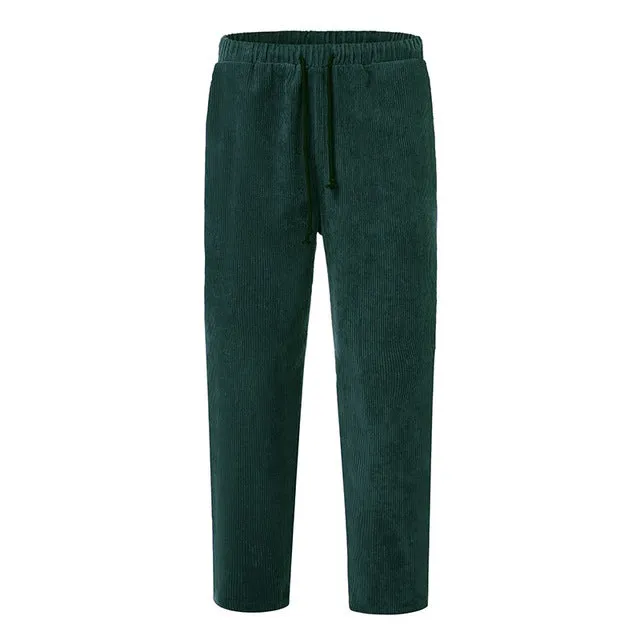 Winter Men's Corduroy Pants - Streetwear Joggers For Cold Days