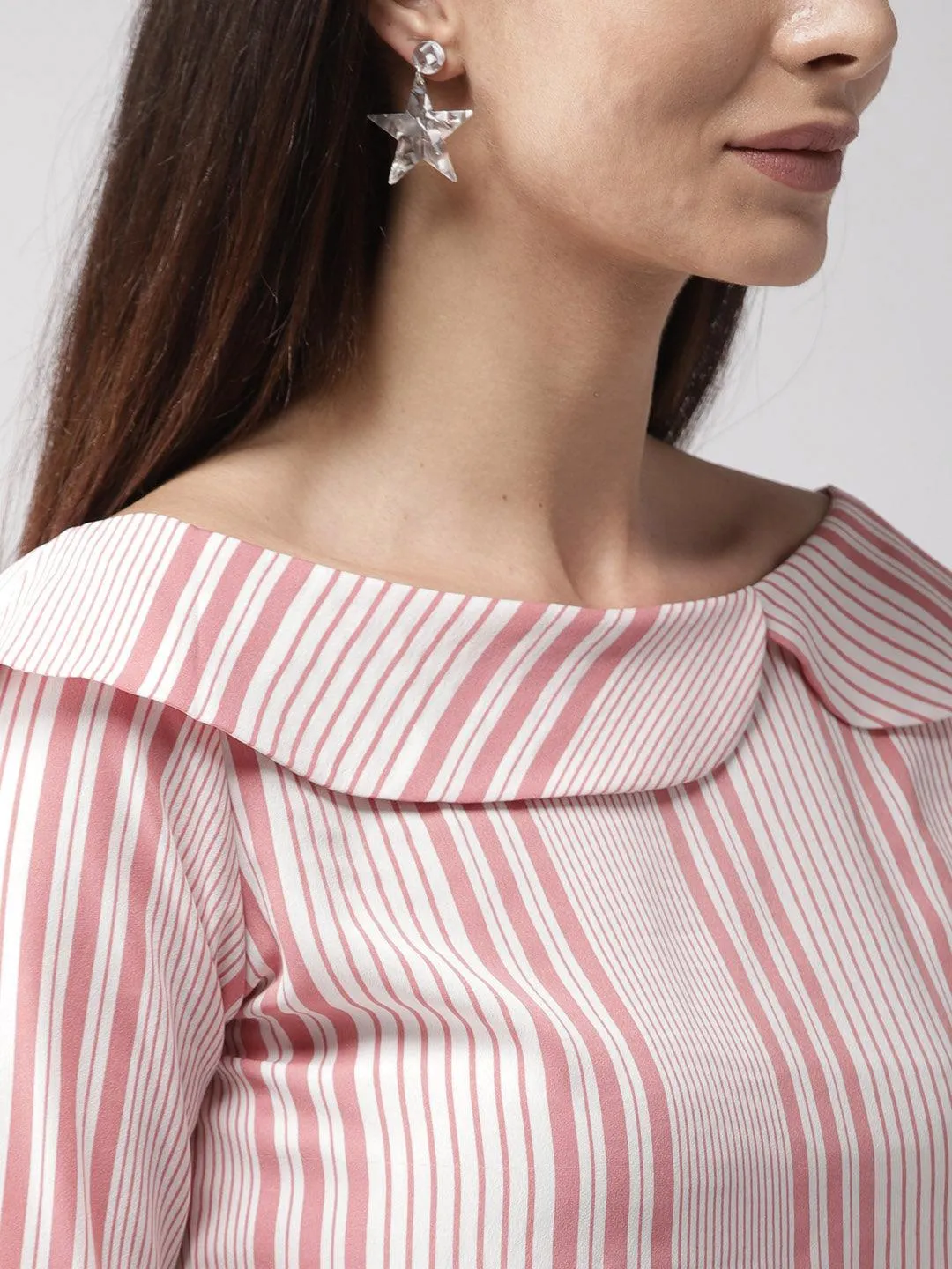 Women Boat Neck Striped Top