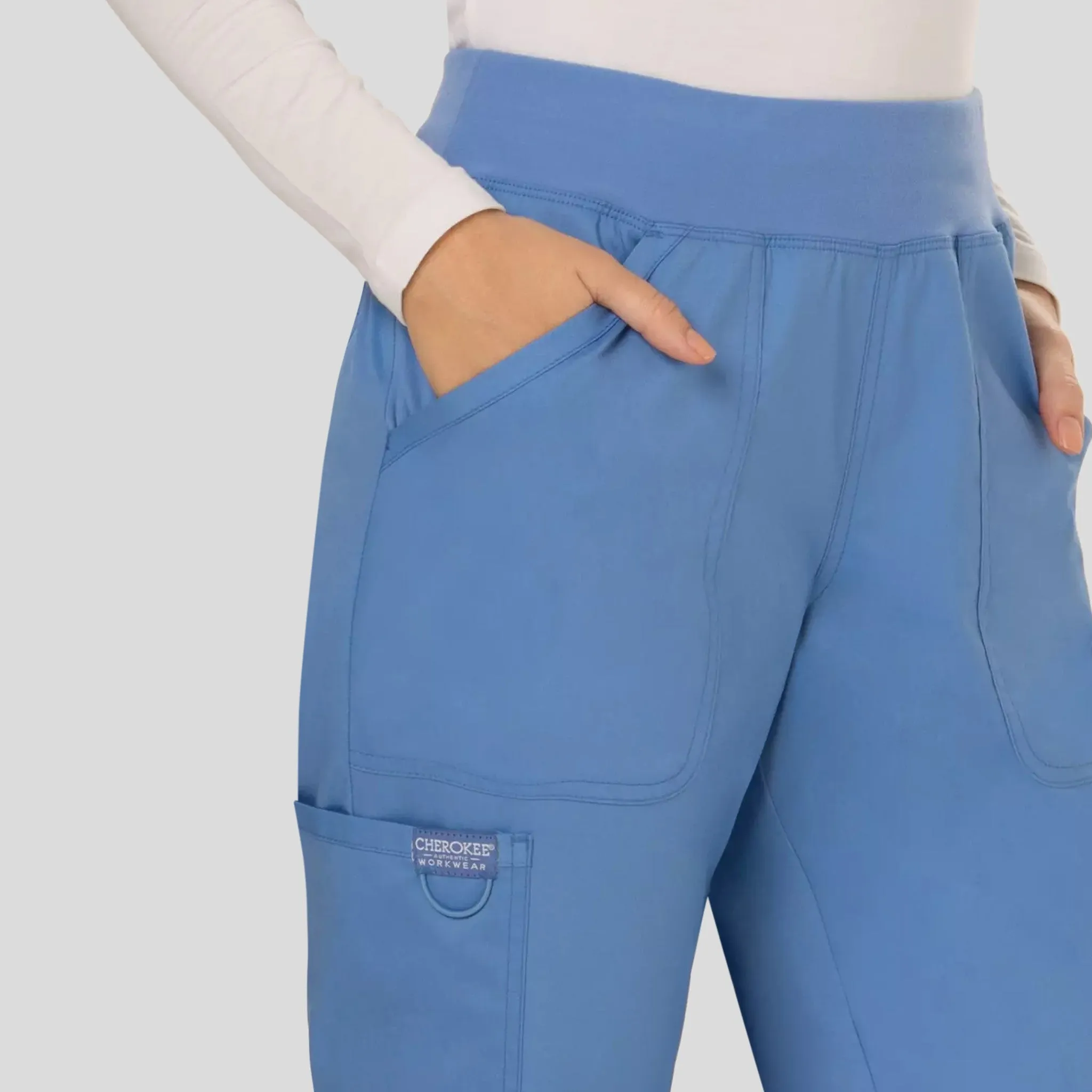 Women's Elastic Waistband Cargo Pull-On Scrub Pant | Ciel