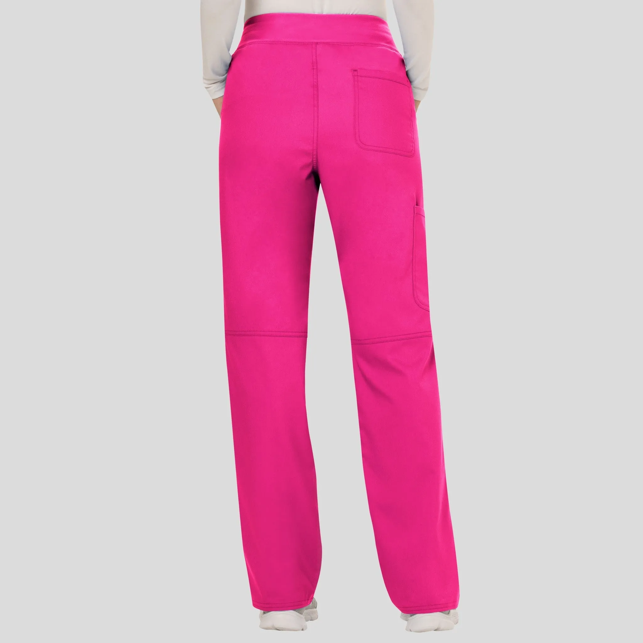 Women's Elastic Waistband Cargo Pull-On Scrub Pant | Electric Pink
