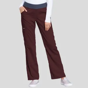 Women's Elastic Waistband Cargo Pull-On Scrub Pant | Espresso