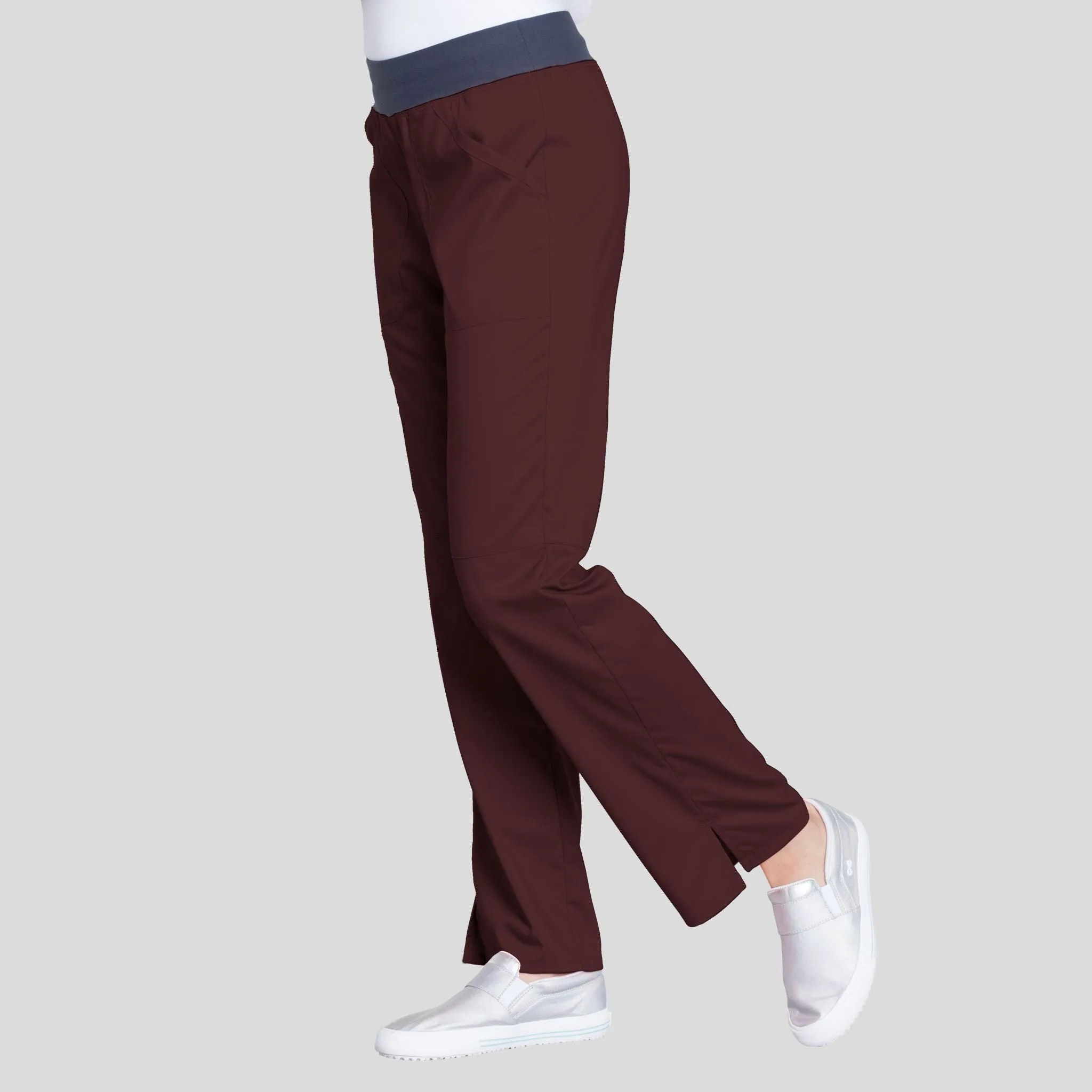 Women's Elastic Waistband Cargo Pull-On Scrub Pant | Espresso