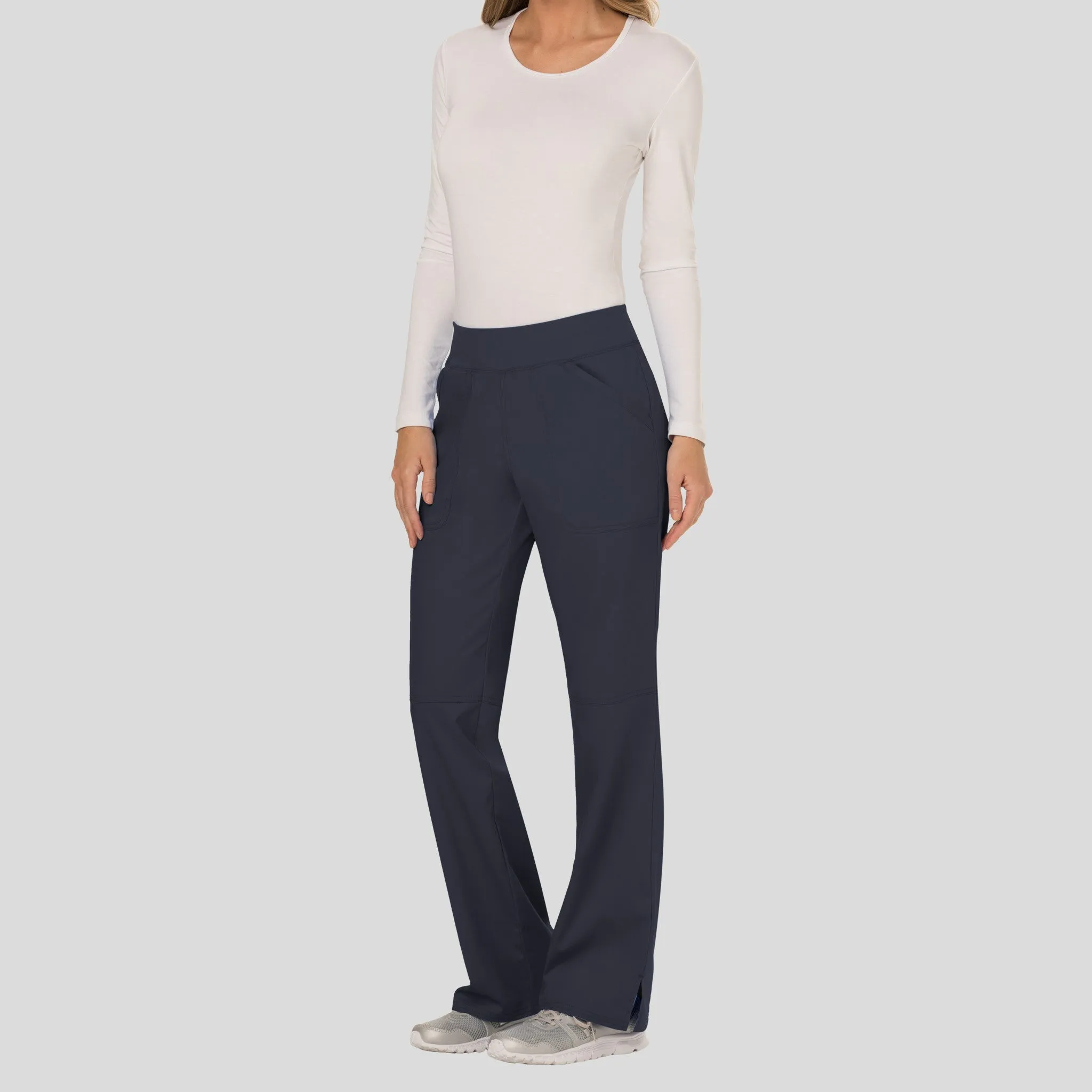 Women's Elastic Waistband Cargo Pull-On Scrub Pant | Pewter