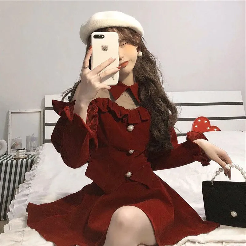 Women's high waist solid color dress  KF50521