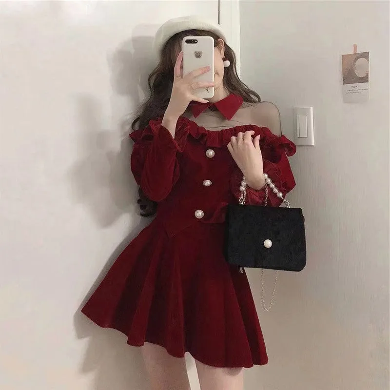 Women's high waist solid color dress  KF50521