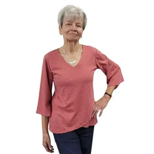 WOMEN'S LIVV TOP BELL SLEEVE HEMP ROSEBUD