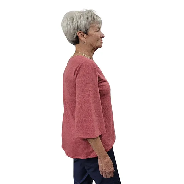 WOMEN'S LIVV TOP BELL SLEEVE HEMP ROSEBUD