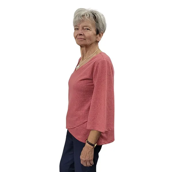 WOMEN'S LIVV TOP BELL SLEEVE HEMP ROSEBUD