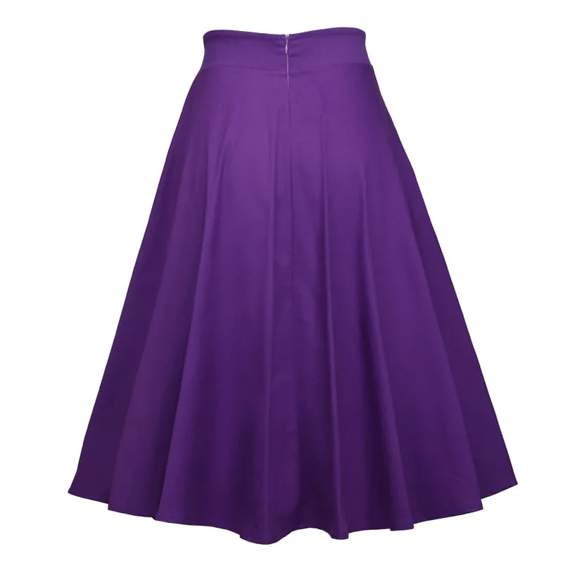 Womens Retro Rockabilly Pin Up Style Poodle Dog Print Skirts