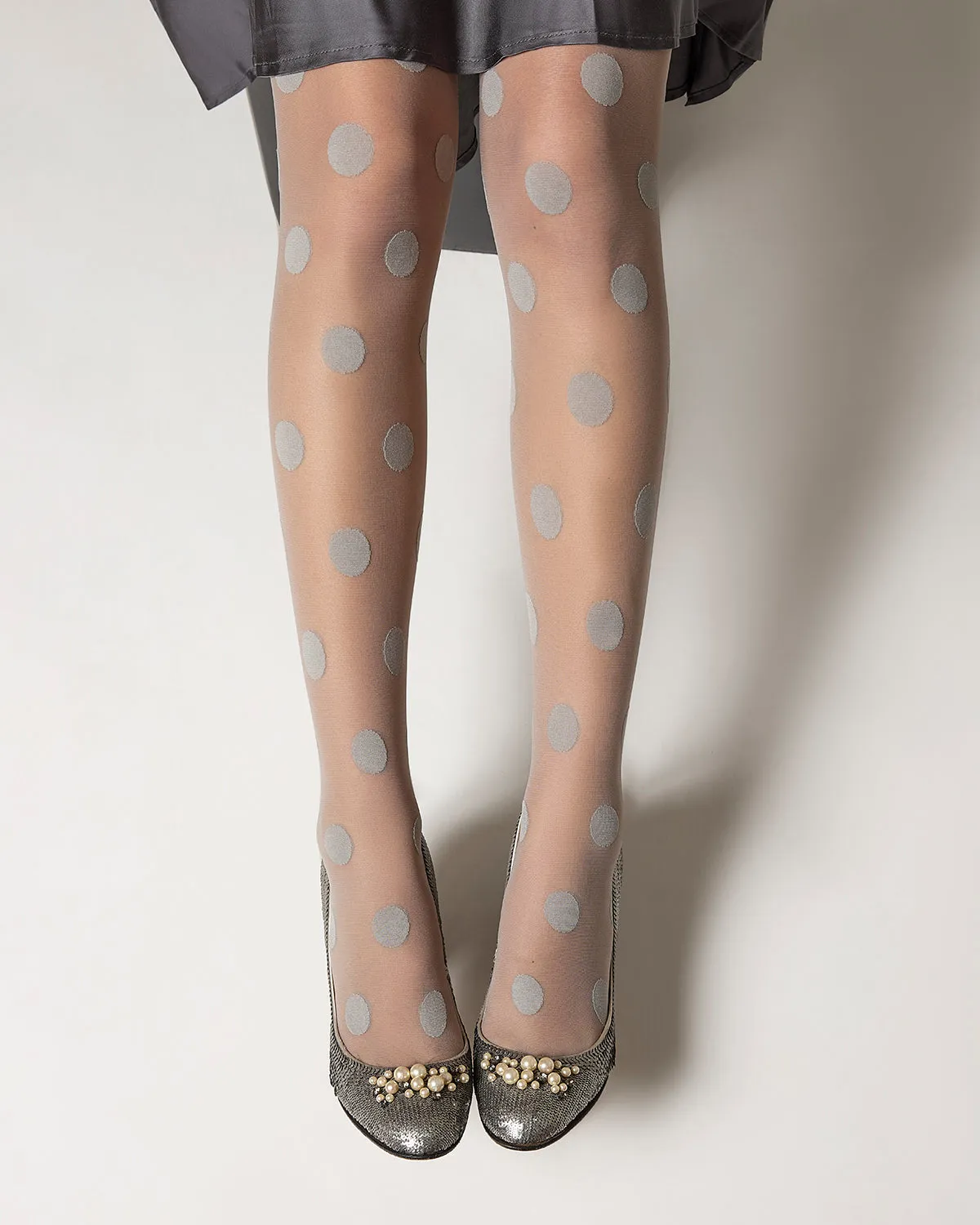 Women's Sheer Polka Dot Nylon Tights