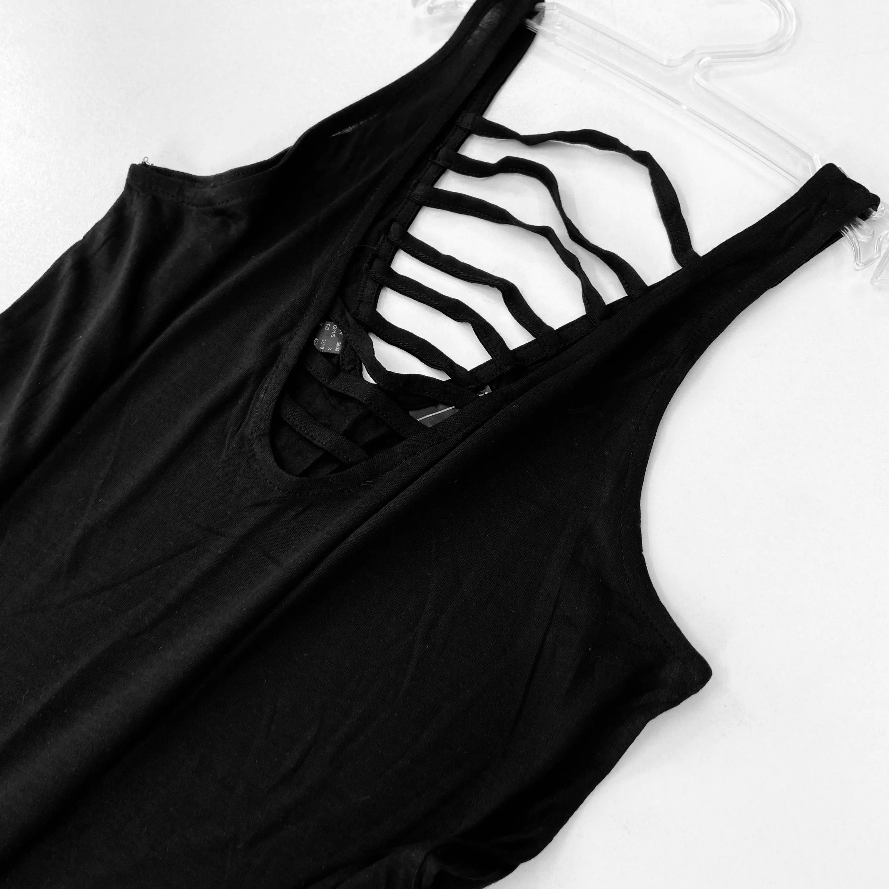 Womens Sleeveless Strappy Back Swing Tank Top