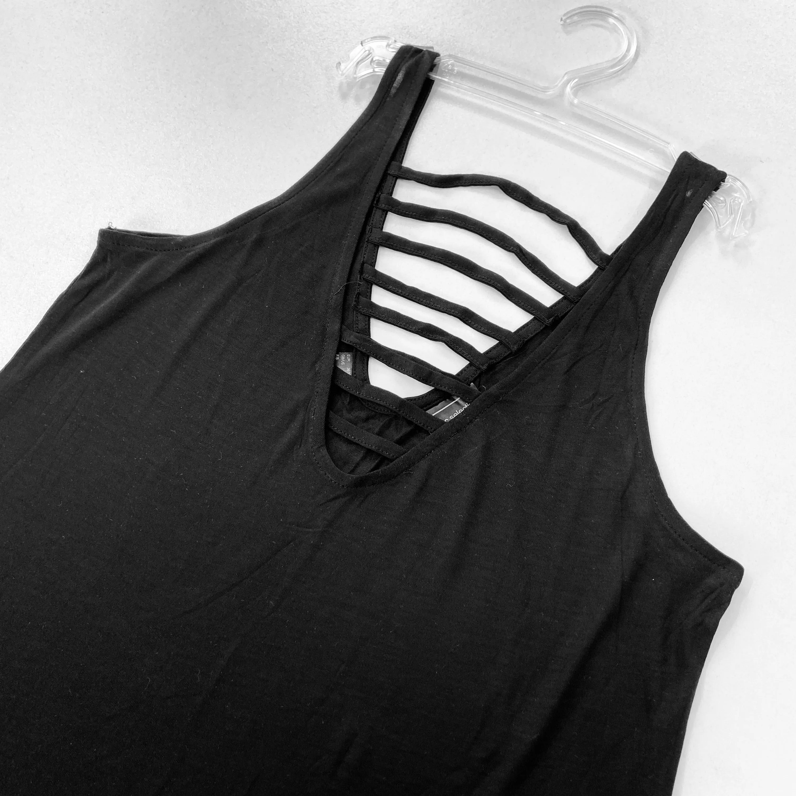 Womens Sleeveless Strappy Back Swing Tank Top
