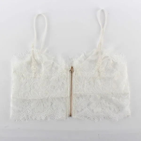 Women's Solid Floral Lace Straps Candy Color Bustier Cropped Tops Bras Bralette NW