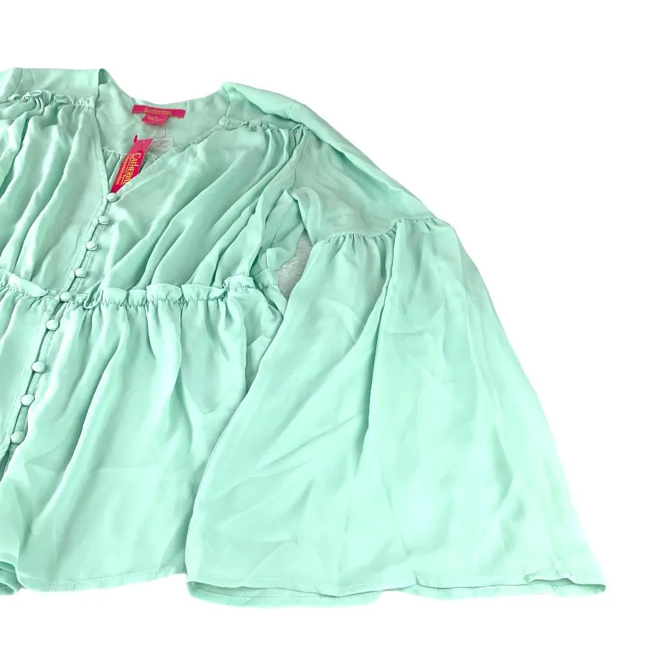 Women's Top Bell Sleeve V-Neck Blouse