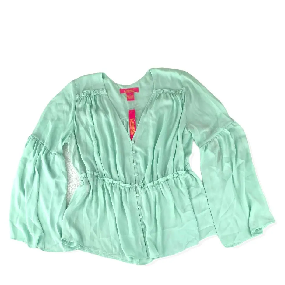 Women's Top Bell Sleeve V-Neck Blouse