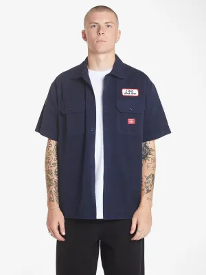 WORSHIP SERVICE SHORT SLEEVE SHIRT - NAVY BLAZE