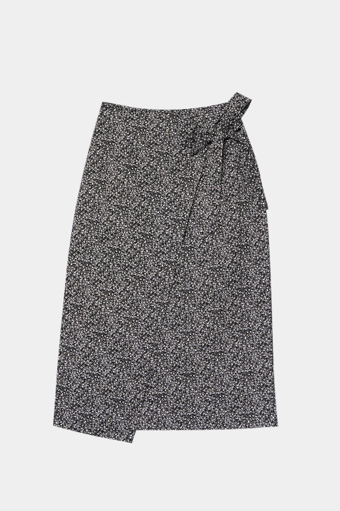 Wrap Front Midi Skirt