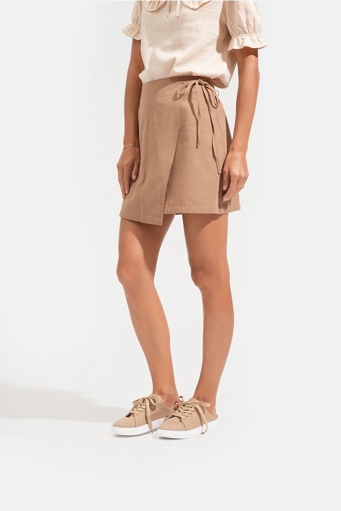 Wrap Front Mini Skirt