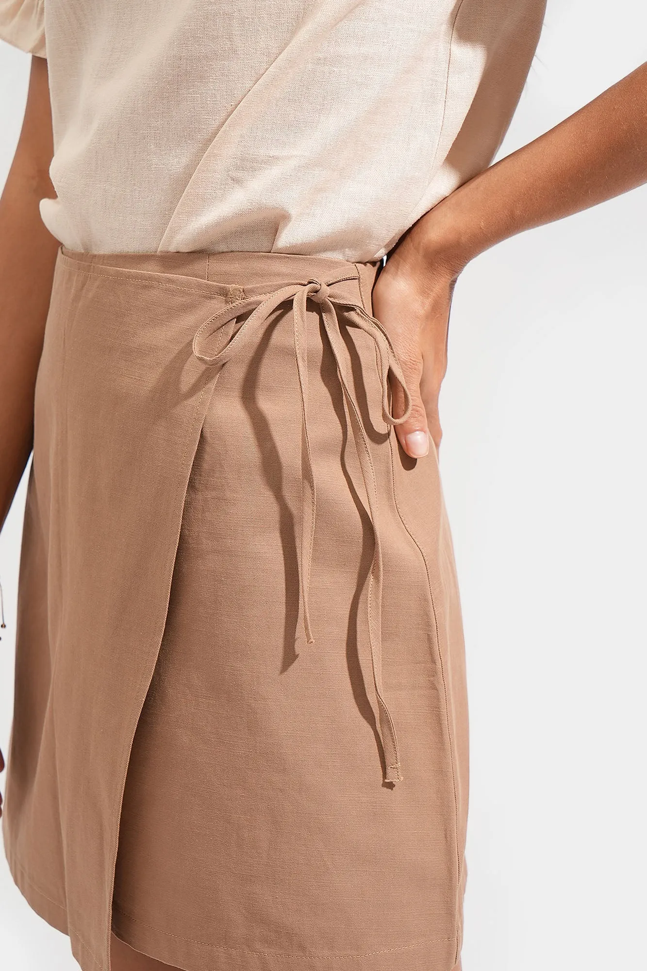 Wrap Front Mini Skirt
