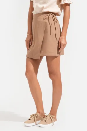 Wrap Front Mini Skirt