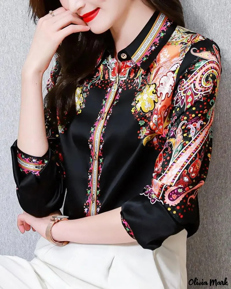 Xieyinshe - Paisley Print Long Sleeve Top