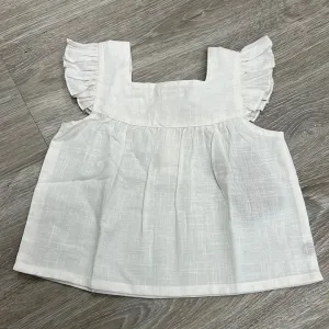 Yo Baby Ivory Woven Flutter Sleeve Baby Top